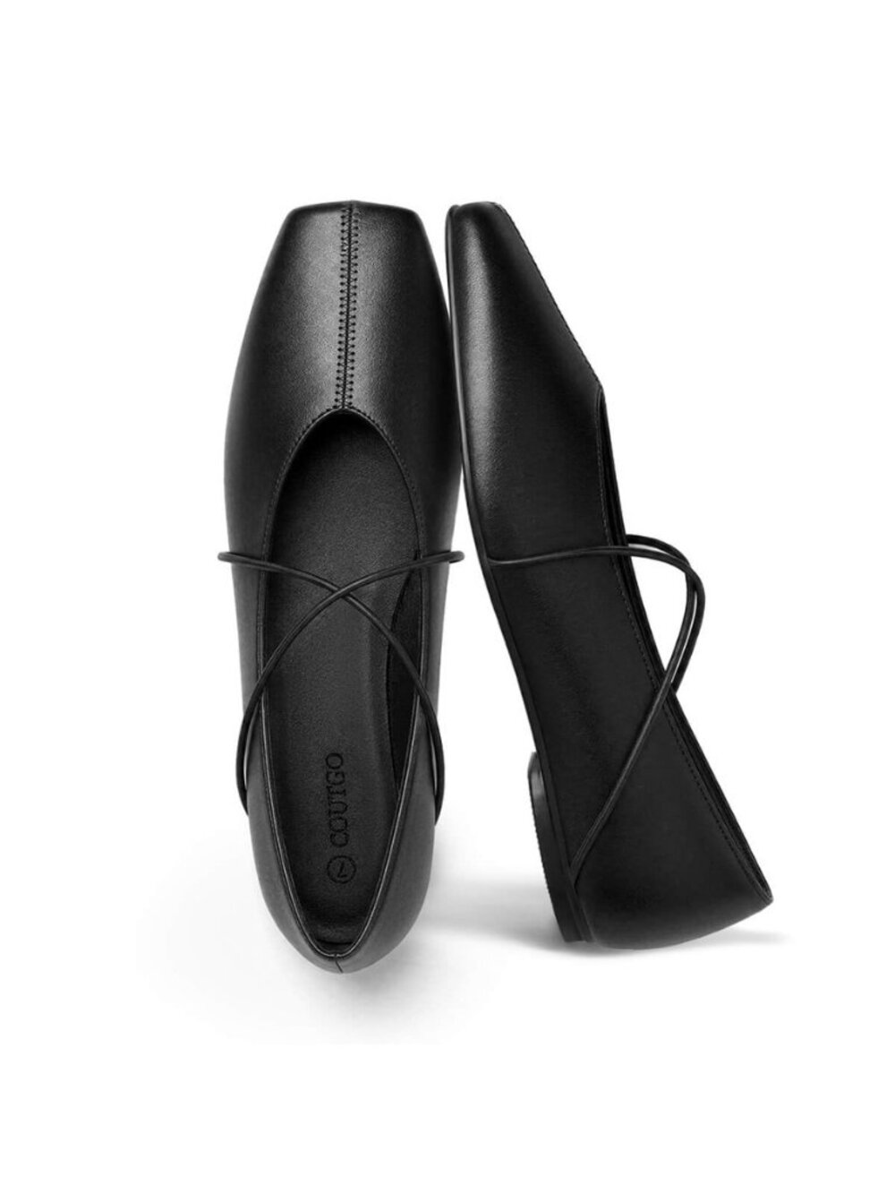 Womens Square Toe Ballet Flats Comfortable Slip On Mary Jane Flats Crisscross